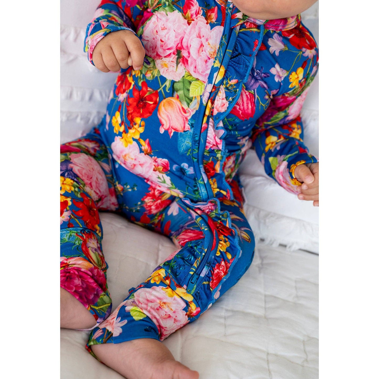 Briella Ruffle Zip Bamboo Baby Outfit Soft Clothing